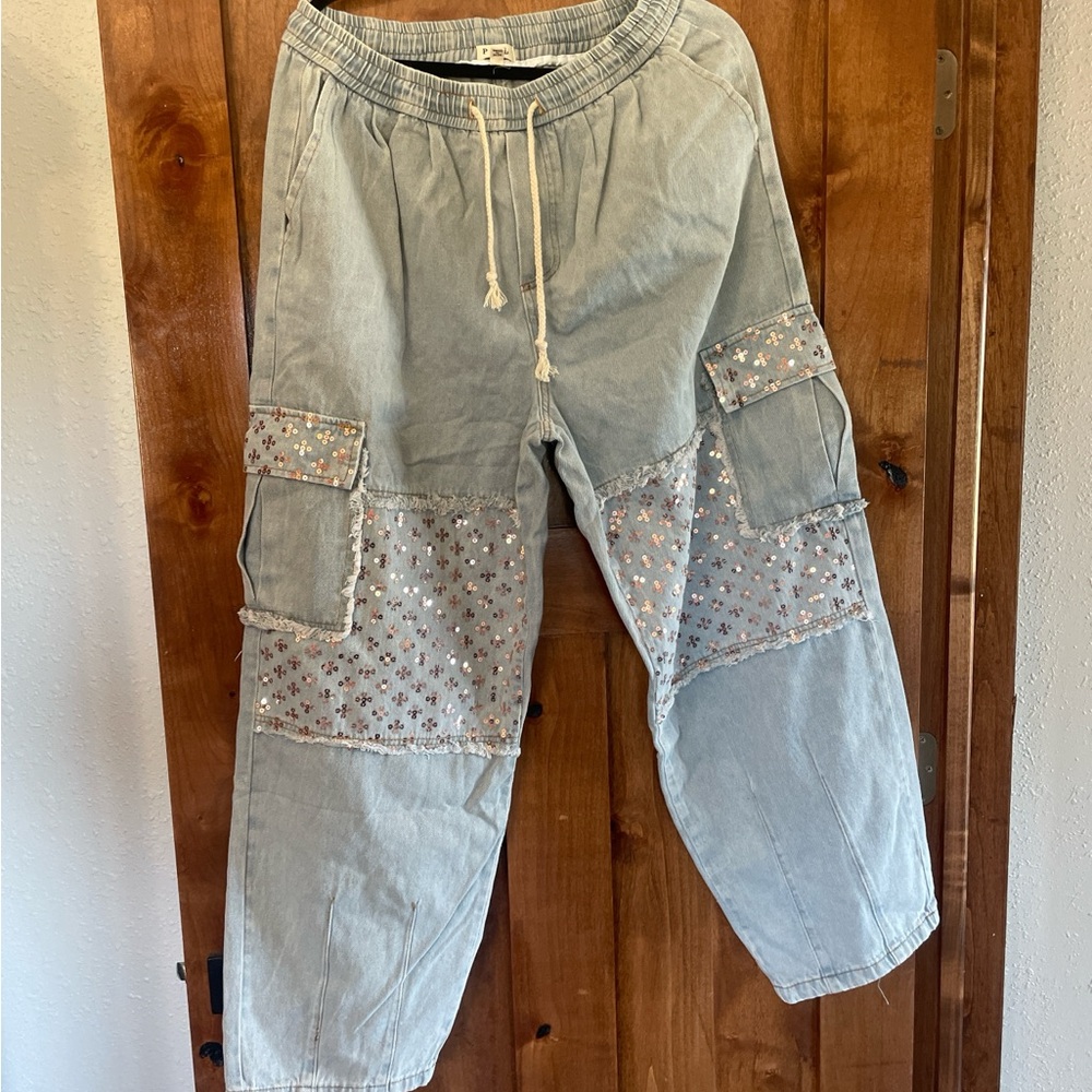 Sequin Pol Cargo Pants